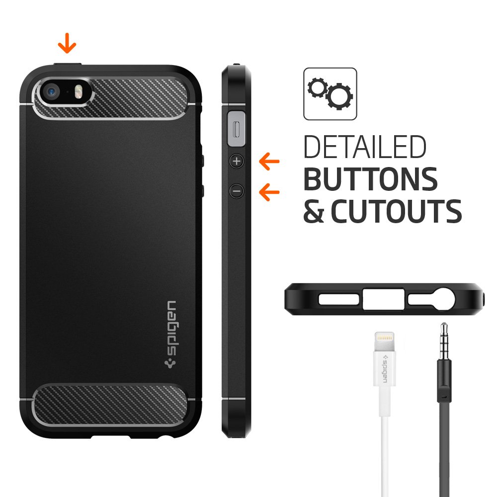 Amazon.com: Spigen Rugged Armor Designed for iPhone SE Case (2016